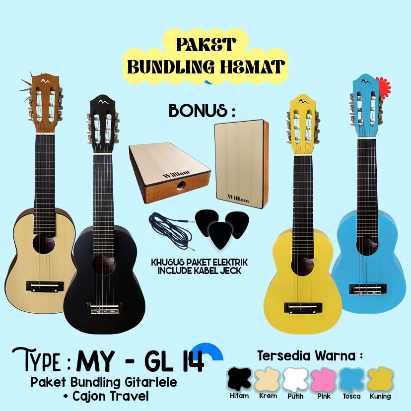 Promo Paket Hemat Gitarlele Akustik Elektrik Senar Nilon & String Murah