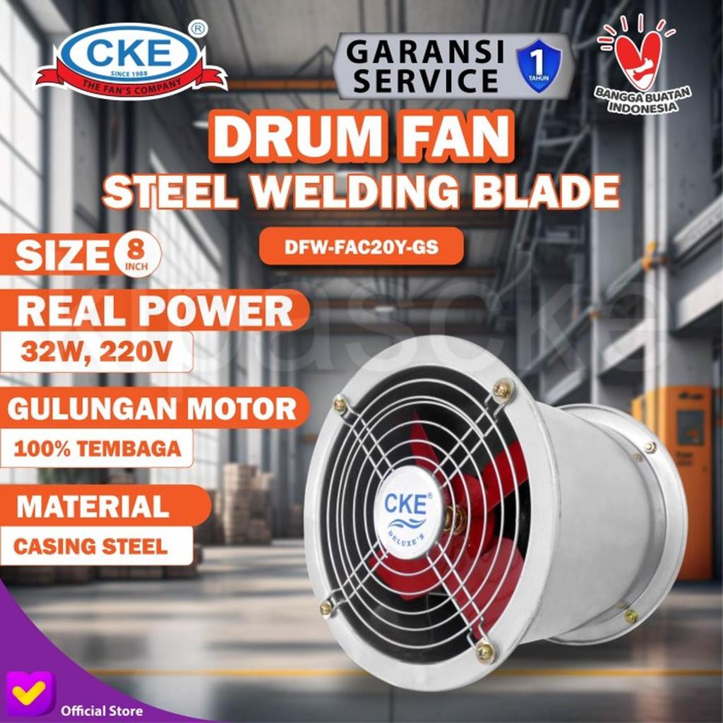 CKE Fan Official - CKE Drum Fan DFW-FAC20Y-GS 8 Inch Blower