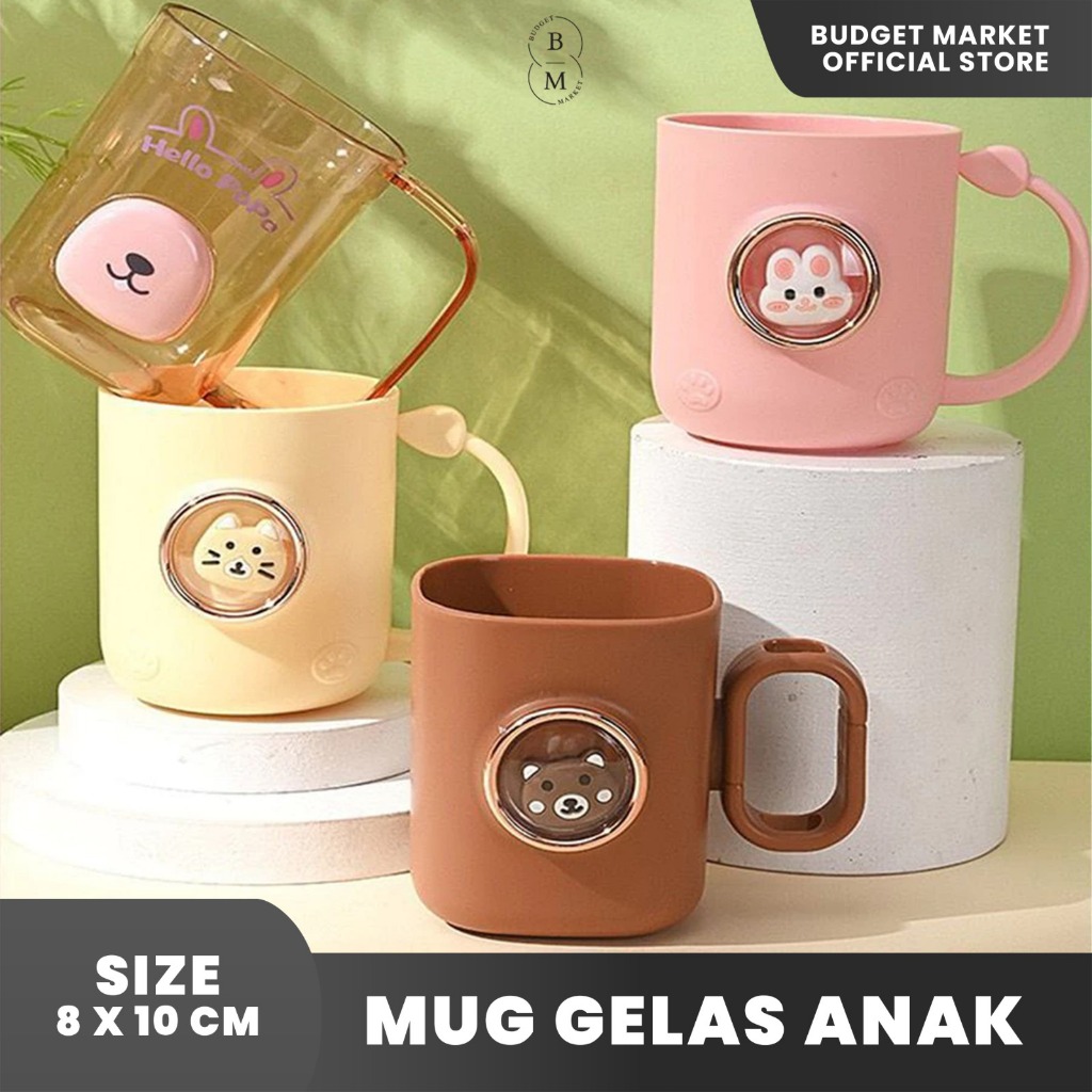 Mug Gelas Cangkir Anak Gelas Anak Karakter Gelas Minum Plastik Gelas Kumur Anak