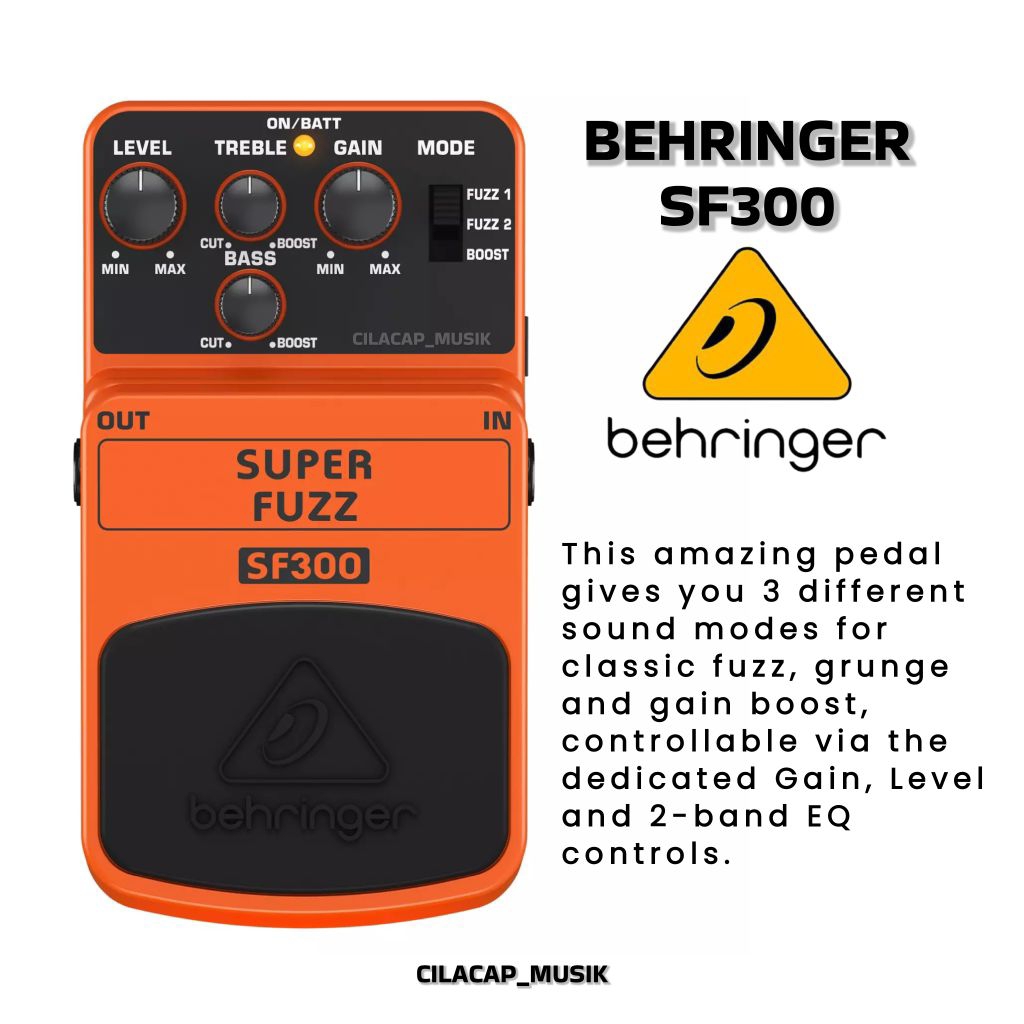 BEHRINGER SF300 EFEK GITAR FUZZ PEDAL FUZZ BEHRINGER SF 300