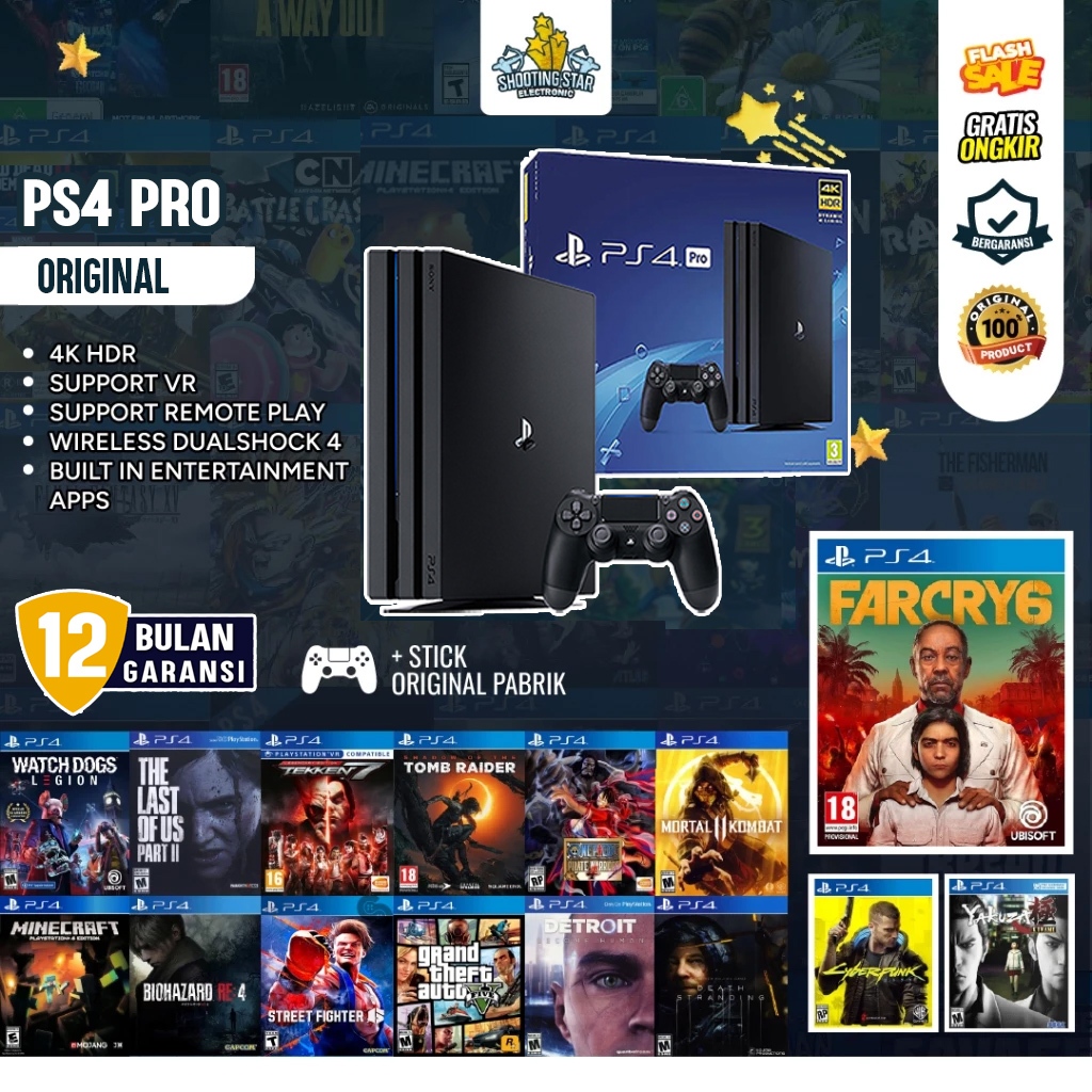 PS 4 Original PS4 Slim PS4 Pro PS4 Fat Playstation 4 Second 500GB 1TB Garansi 1 TAHUN