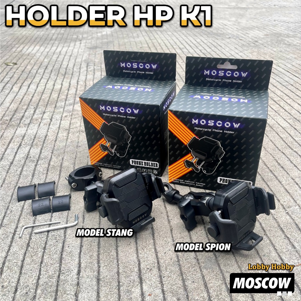 MOTORCYCLE PHONE HOLDER K1 MOSCOW MODEL SPION / STANG MOTOR UNIVERSAL MIO BEAT VARIO PCX NMAX ADV XM