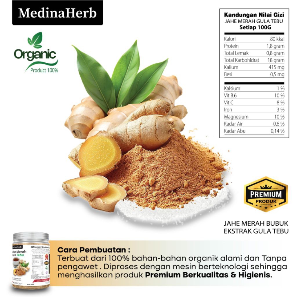 JAHE MERAH GULA TEBU TANPA AMPAS