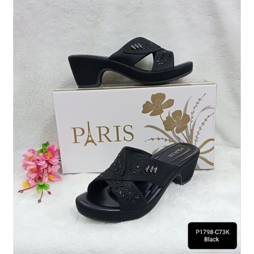 SANDAL PESTA TAPAK 3CM PARIS IMPORT KEKINIAN LEMBUT DAN RINGAN