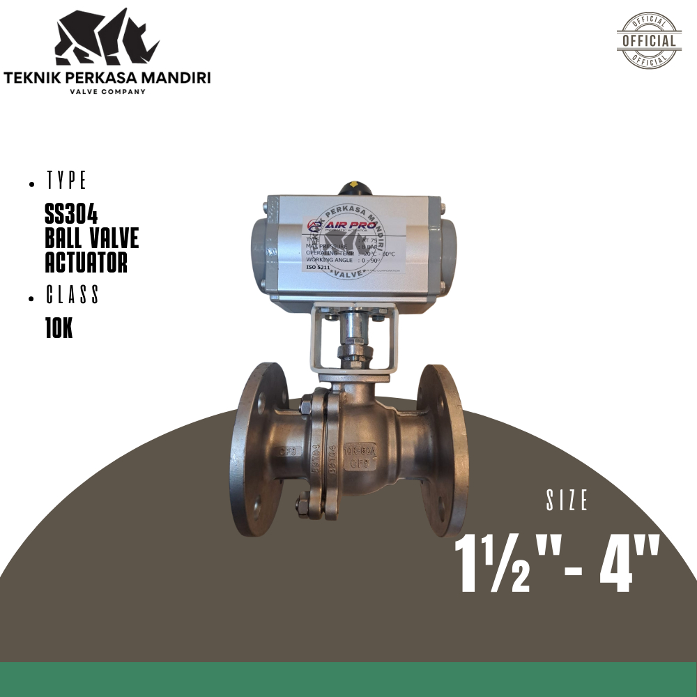 ACTUATOR BALL VALVE 1 1/2" INCH FLANGE JIS 10K SINGLE ACTING ORIGINAL