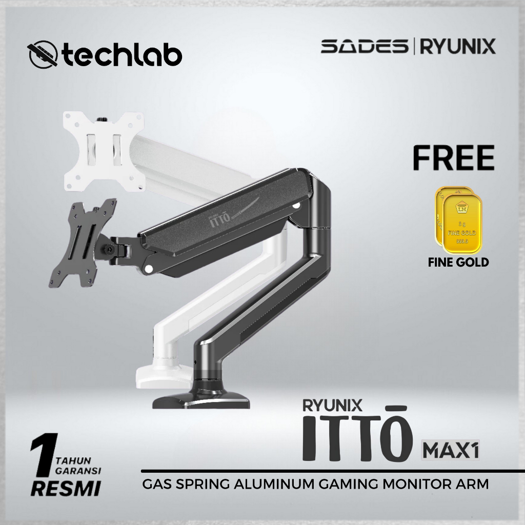 Sades Ryunix Monitor Ergonomic Arm Itto & Monitor Arm Dual Nitto for PC Monitor Bracket