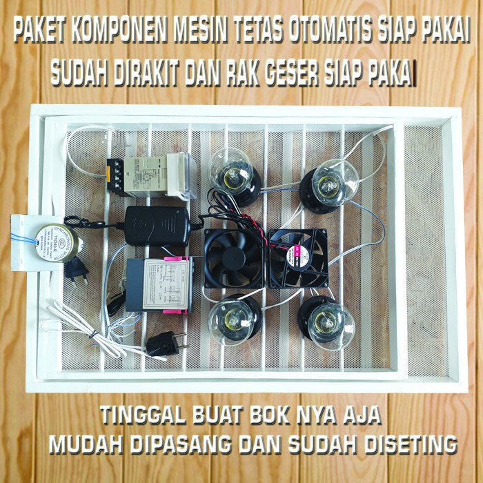 ALAT MESIN TETAS RAK GESER OTOMATIS LENGKAP KAPASITAS 50 TELUR