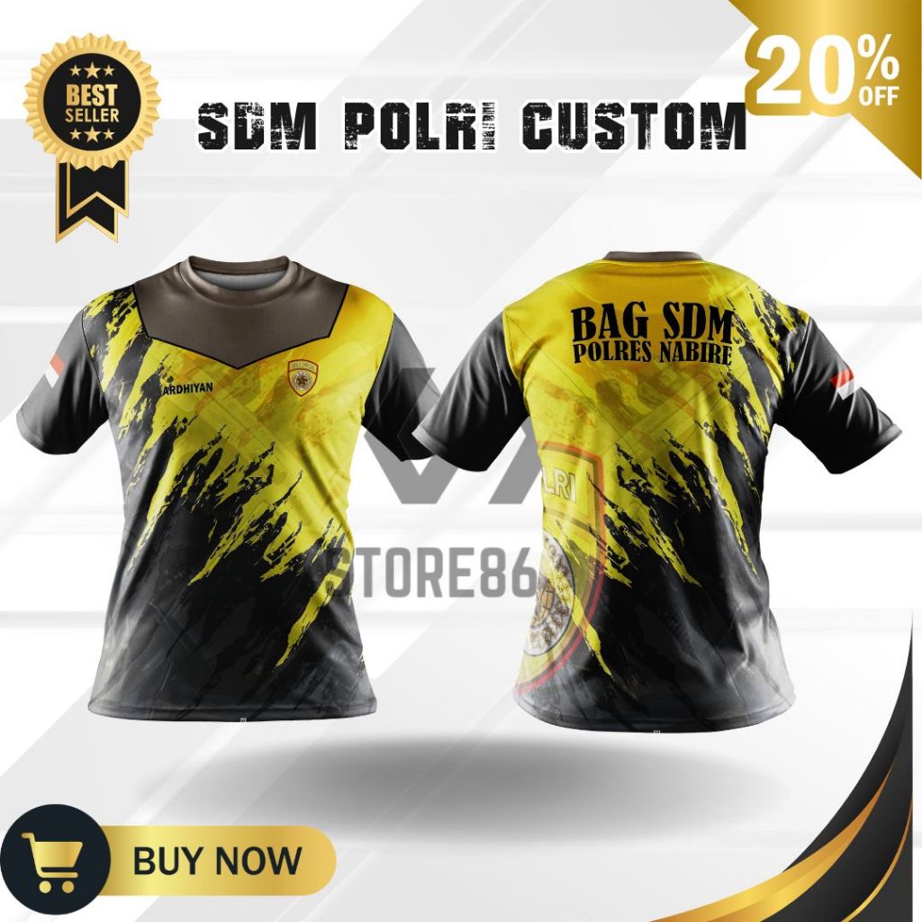 JERSEY SDM POLRI CUSTOM FULLPRINT SUBLIME / KAOS SDM POLRI DRIFIT / JERSEY SDM POLRI / FULL PRINTING
