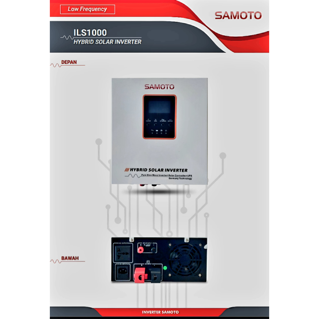 Samoto Hybrid Solar Inverter IHS5500 5,5 KVA / 5500 W 48 VDC Max 5500 WP MPPT 60 A 120 VDC - 430 VDC