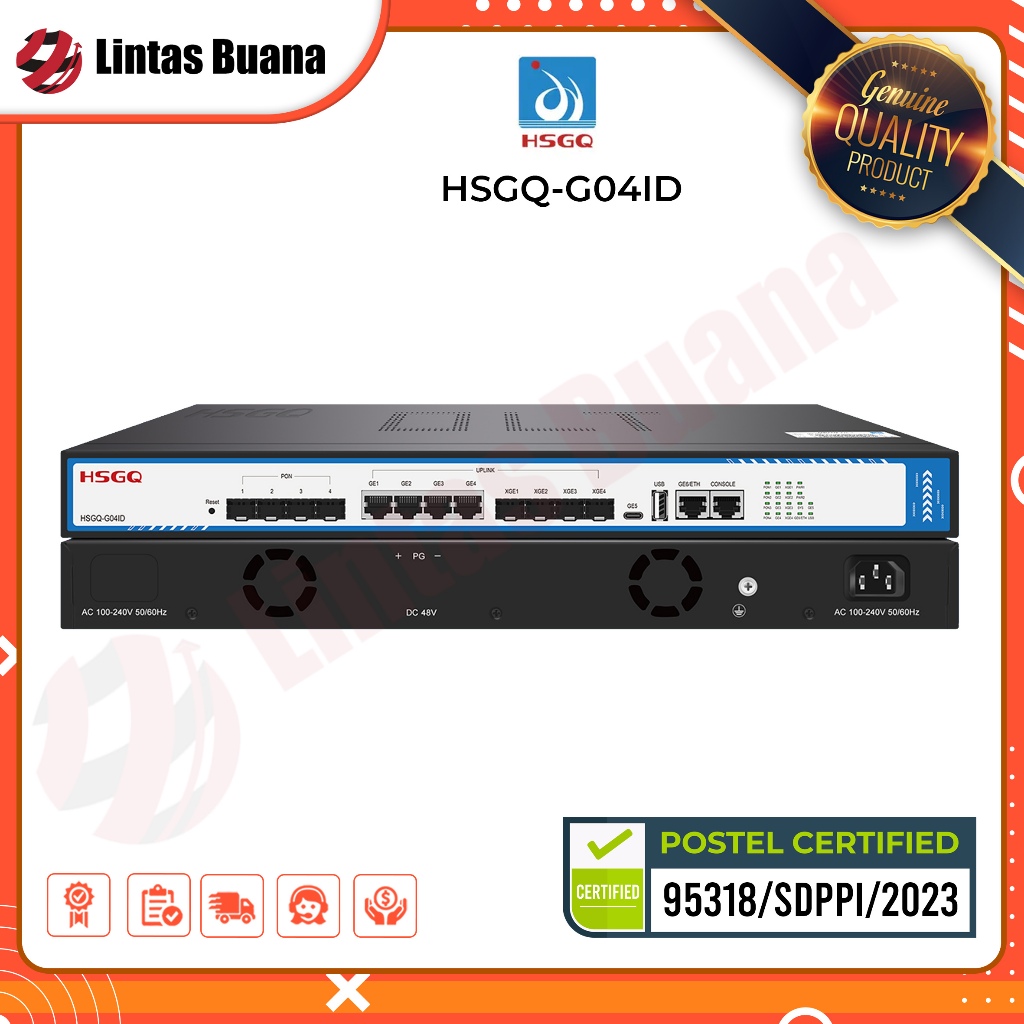 OLT HSGQ G04ID 4port GPON OLT 10G Uplink AC+48V DC