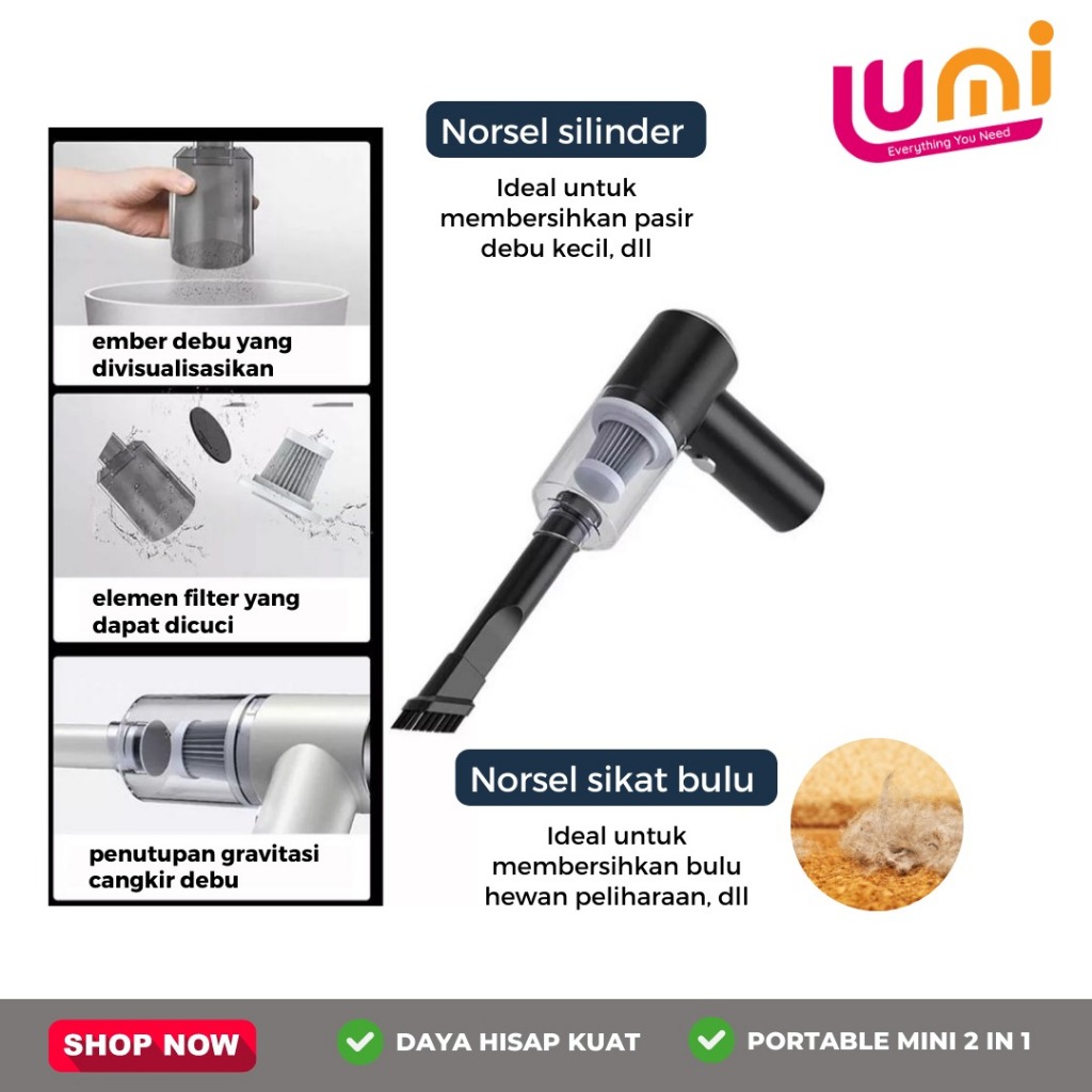 120w Penyedot Debu Mobil Penyedot Debu Portabel Alat Penyedot Debu Serbaguna