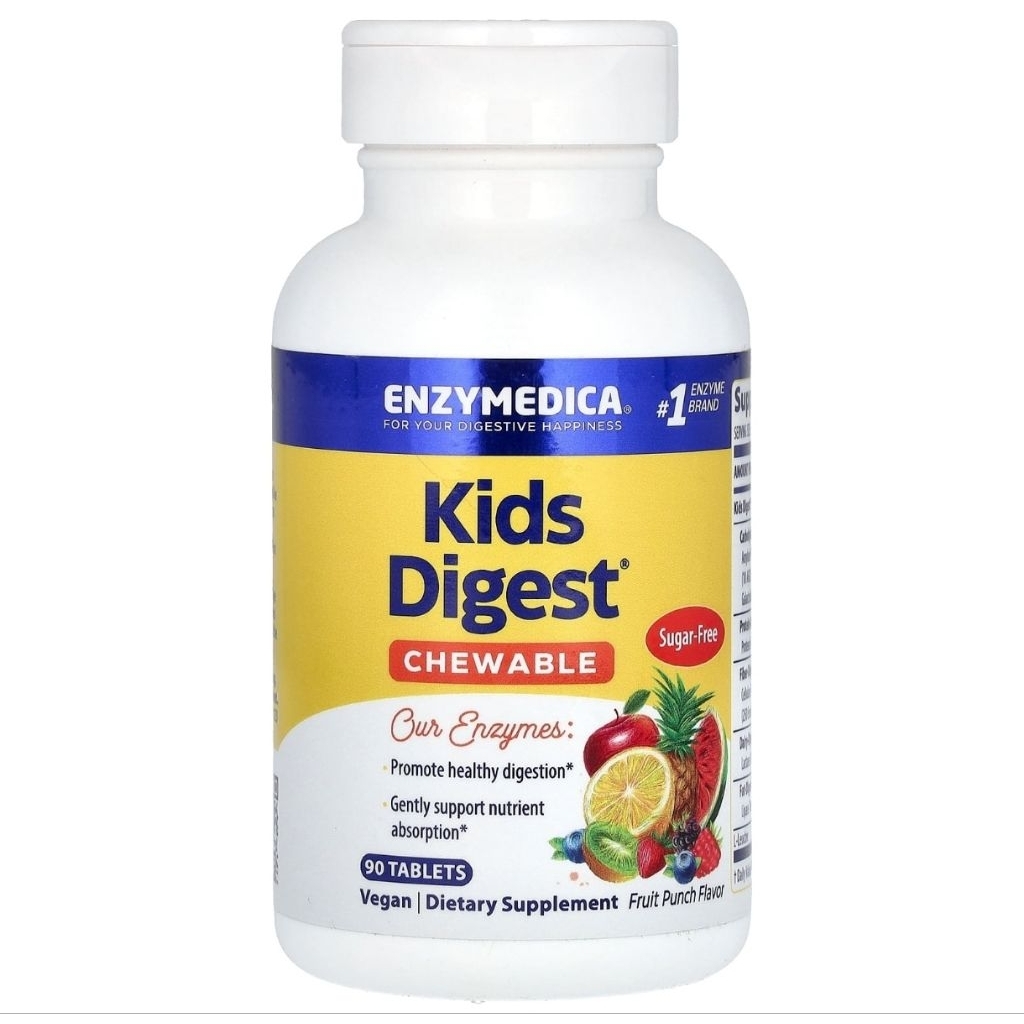 Enzymedica Kids Digest Chewable Enzymes 90 Tablet Vitamin Enzim Pencernaan ANAK