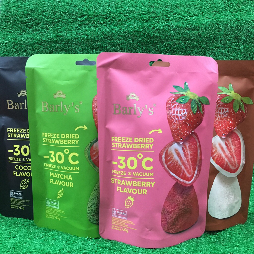 Barly's Freeze Dried Strawberry - Cokelat Dengan Isi Buah Strawberry Kering 60gr Import China