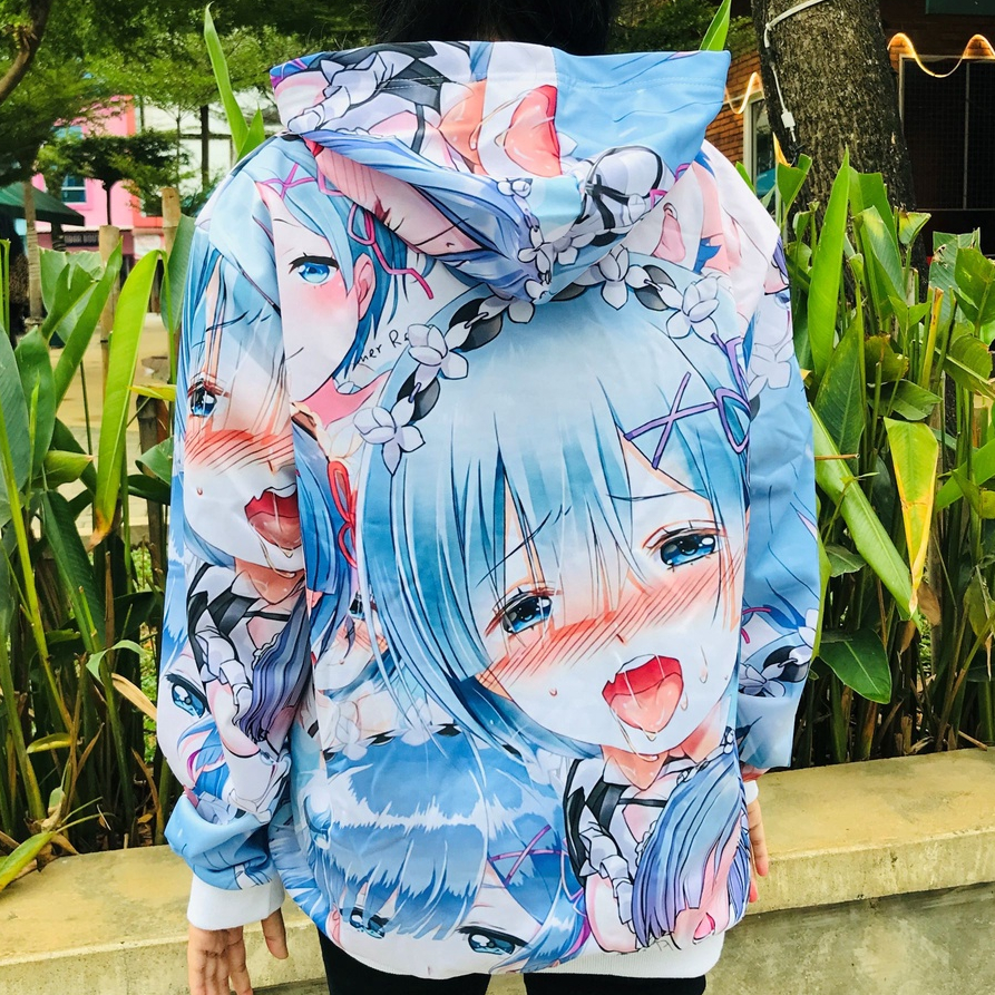 Sweater Hoodie Ahegao Rem Re - Zero Adidaspoly Fullprint