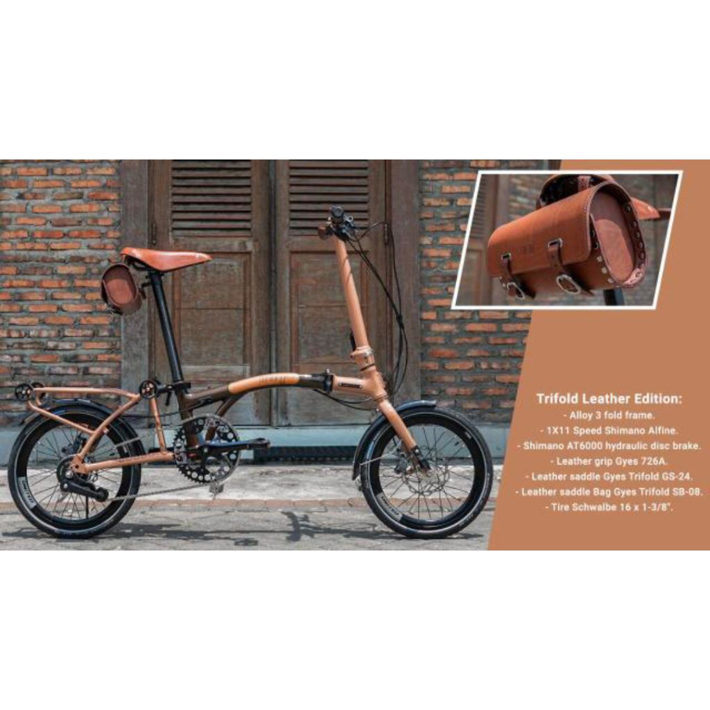 SEPEDA LIPAT FOLDING BIKE UNITED TRIFOLD 11 LEATHER EDITION NEW PROMO