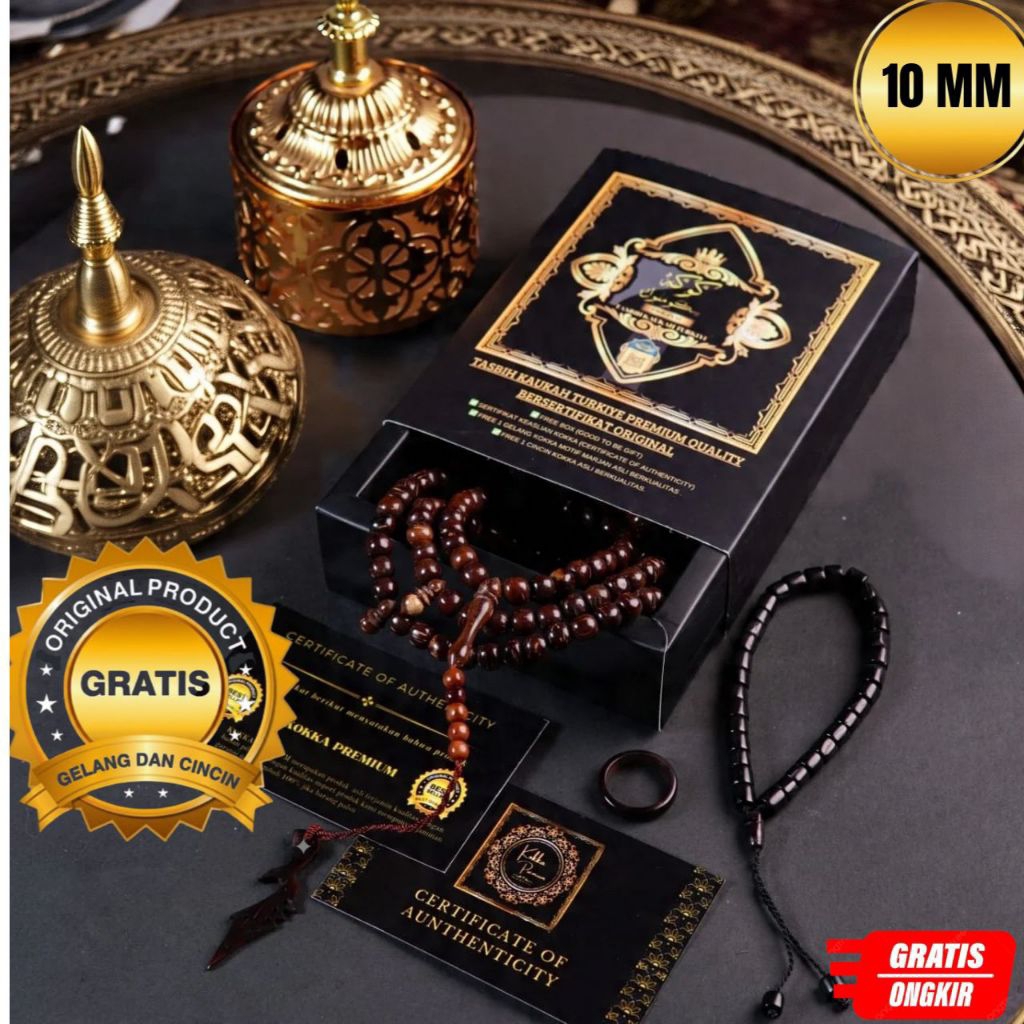 Tasbih Kokka 10 MM Asli Premium Tasbih Kokka Murah Tasbih Kokka Turki Tasbih Kokka Bersertifikat Tas