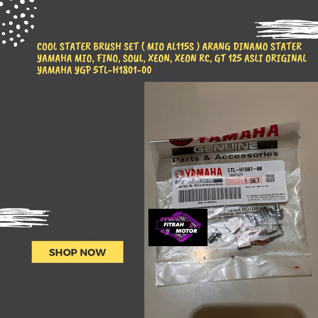 COOL STATER BRUSH SET ( MIO AL115S ) ARANG DINAMO STATER YAMAHA MIO, FINO, SOUL, XEON, XEON RC, GT 1