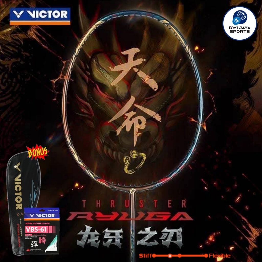 New Raket Badminton Victor Thruster Ryuga Tianming C | Victor TK Ryuga Tianming |Thruster Ryuga Tian