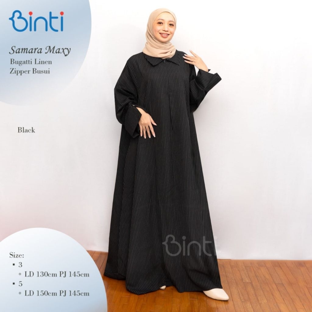 DISKON SAMARA MAXY DRESS JUMBO LD 130 LD 150 BUGATTI LINEN BY BINTI KARET MUSLIM PANJANG FORMAL