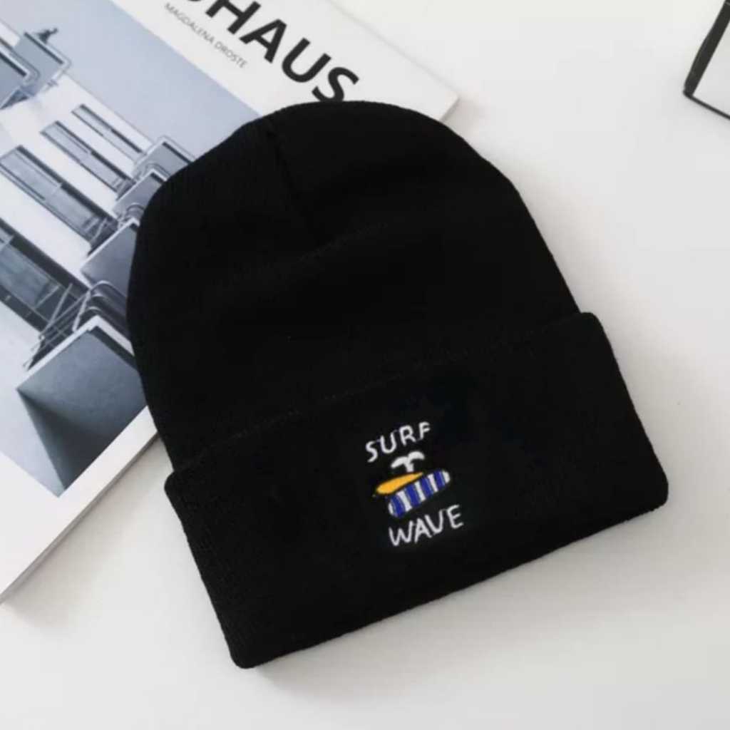 KUPLUK RAJUT BEANIE HAT SURF WAVE KEREN / KUPLUK  PRIA WANITA BORDIR TERBARU 2025 BAHAN RAJUT NYAMAN