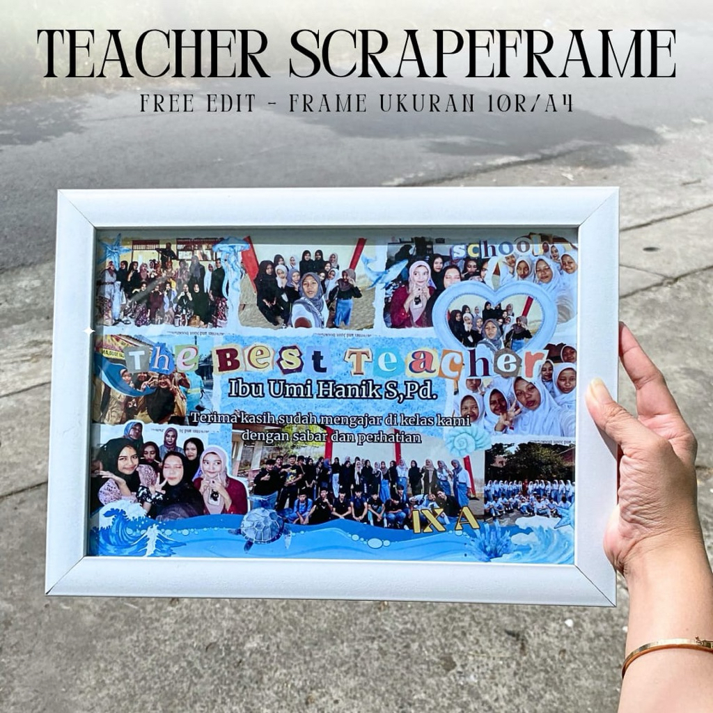 WORDGIFT FRAME 10R A4 TEACHER DAY KADO HARI GURU - KENANG KENANGAN FRAME KELAS FRAME PERPISAHAN SCRA