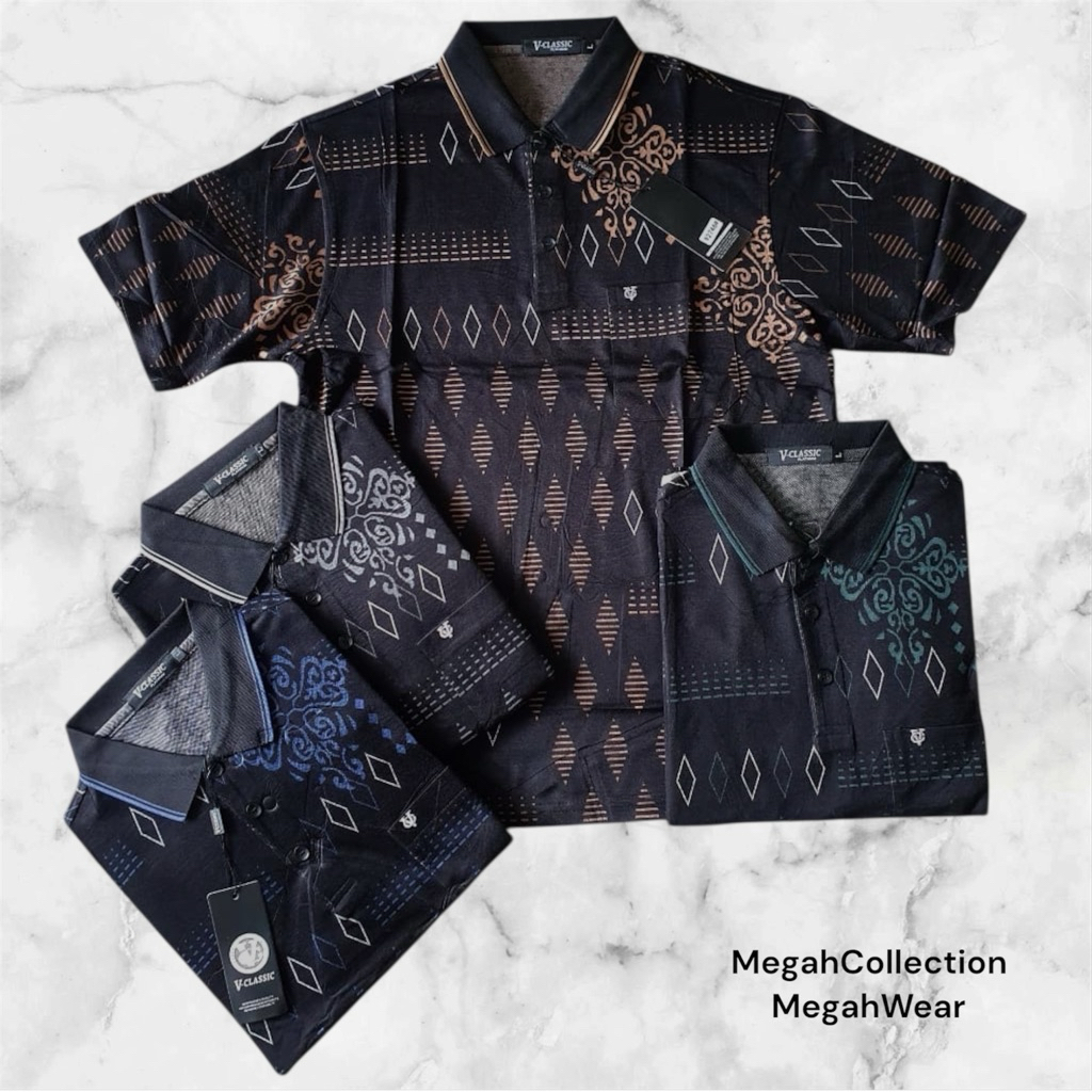 Kaos Pria Berkerah Katun Premium - Kaos Wangki Pria Premium V-Classic Original