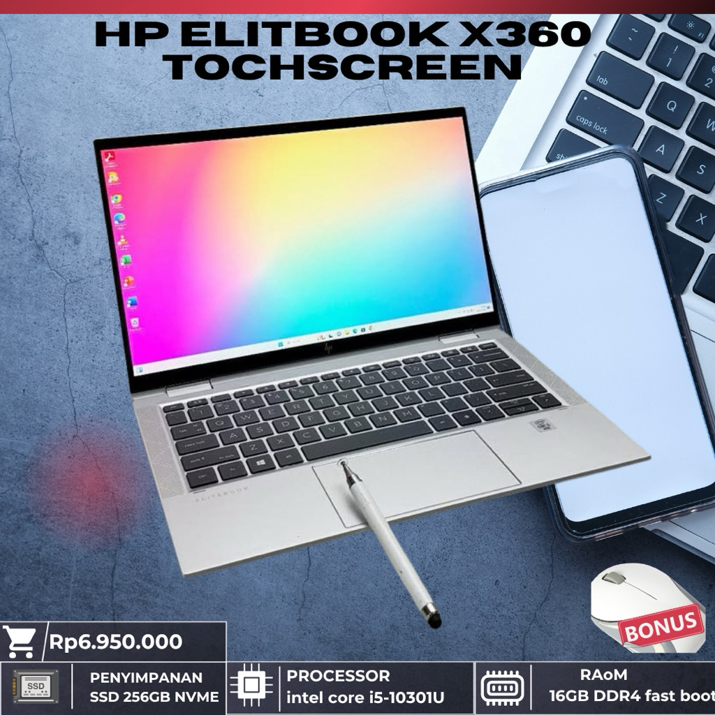Laptop hp x360 touchscreen