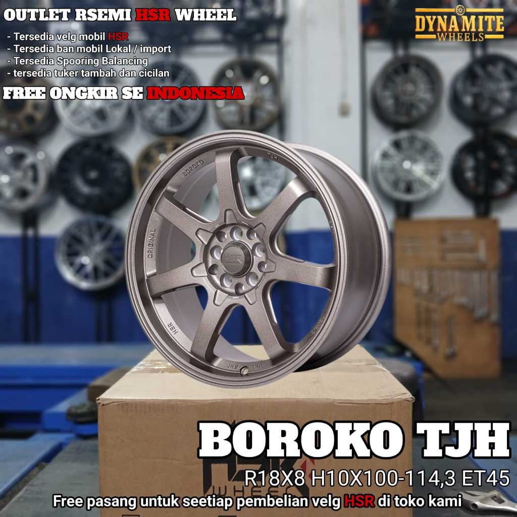 pelek mobil murah ring 18 lubang 5 type BOROKO TJH R18 lebar 8 pcd 10X100-114,3 et45 sandy bronze