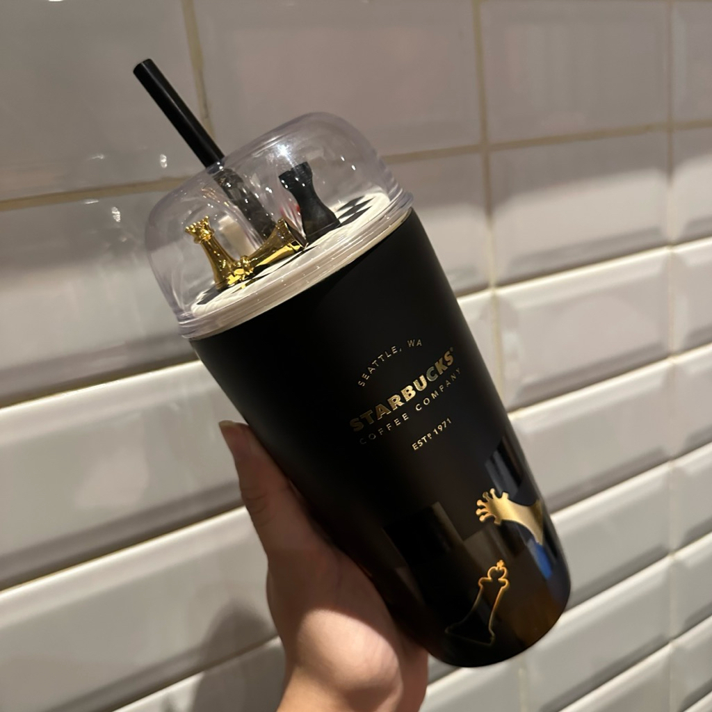 NEW Tumbler Starbucks Black Chess Valentine 2022 Edition Stainless Steel Original Starbucks