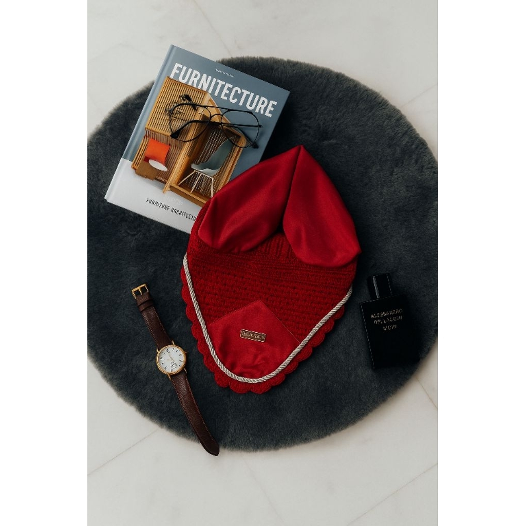 Ear Bonnet / Horse Earnet by Affort - Light Maroon