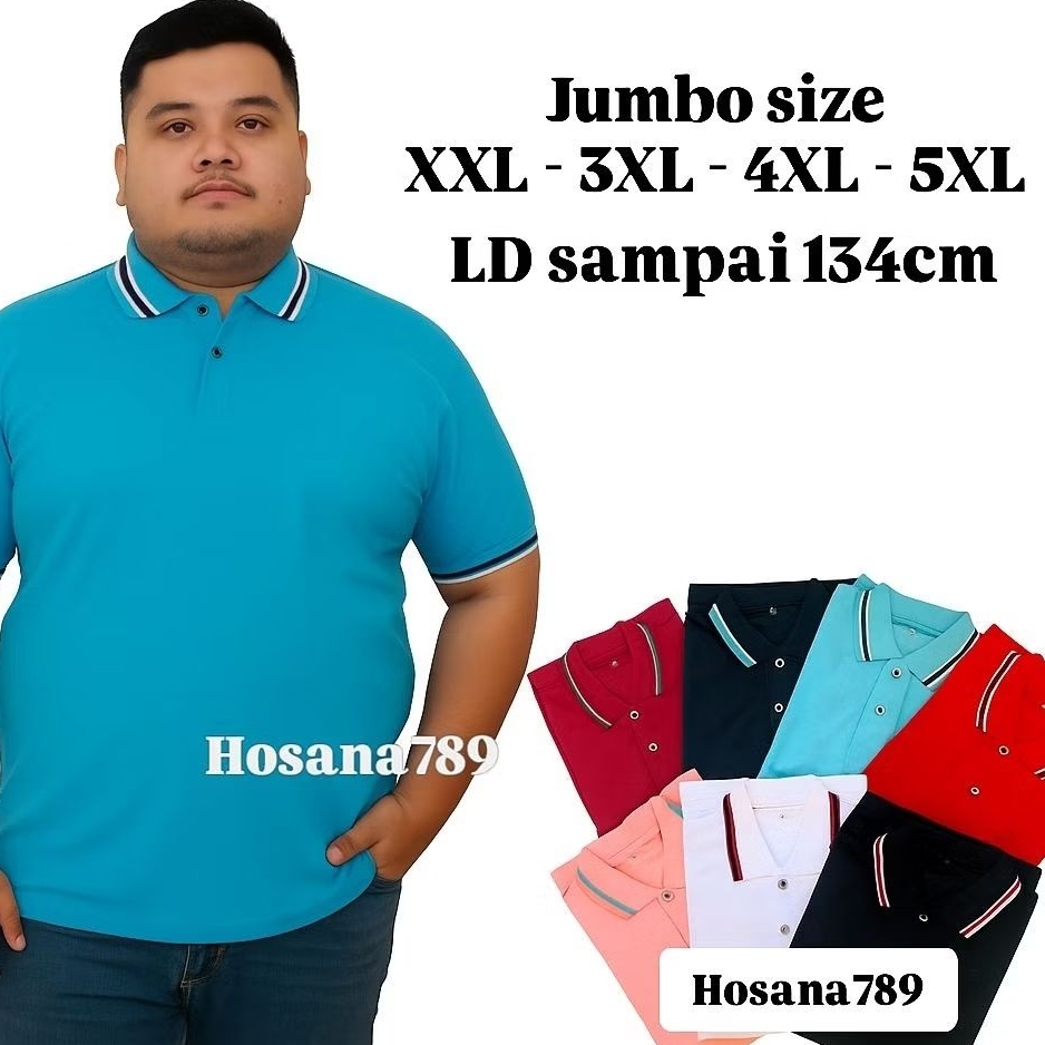 KAOS POLO KERAH LIST UKURAN JUMBO XXL 3XL 4XL 5XL - KAOS BIGSIZE - POLO SHIRT
