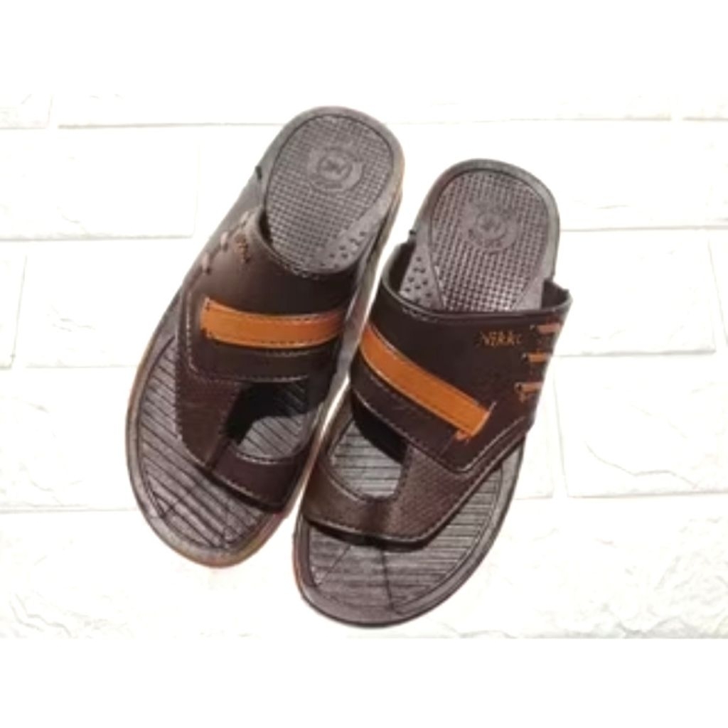 sandal slop pria sandal karet nikko jempol