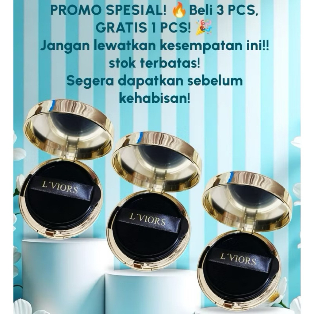 LViors PROMO CC CUSHION Buy 3 Free 1 = 4pcs Limited Exp 28-06-2028 (Harga Normal 2.200.000)
