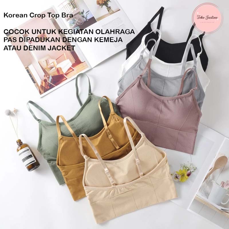Khusus Warna Kuning Bra wanita style Korea Trend Crop baju BH Tanktop 646