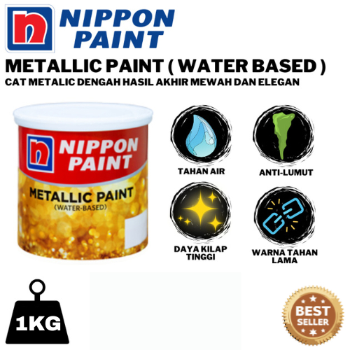 CAT NIPPON METALLIC PAINT GOLD 1 KG WATER BASE METALLIC PAINT NIPPON PAINT