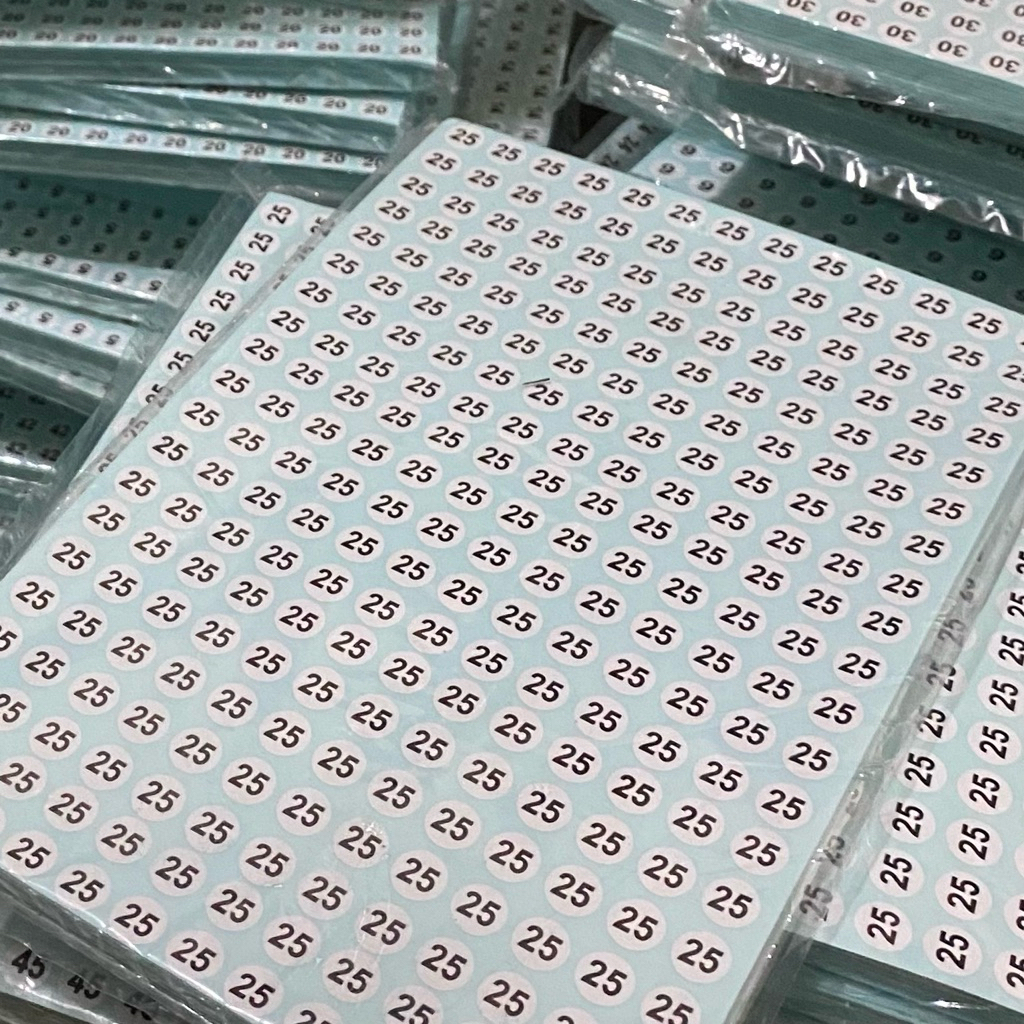 1-45 STIKER SIZE ANGKA / STIKER SIZE TEMPEL / STIKER LABEL BAJU / STIKER UKURAN BAJU SEPATU SANDAL