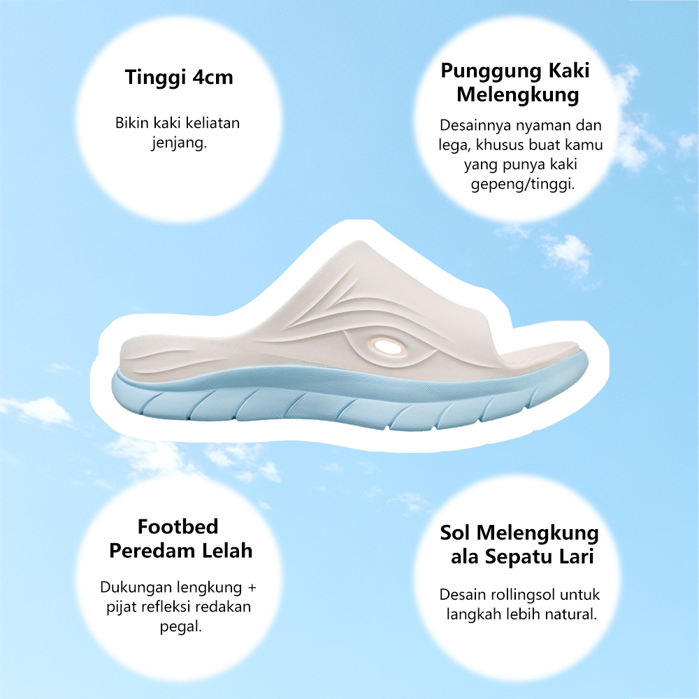 EXCLUSIVE NOMOR 9 DuoRelief Sandal rehabilitasi olahraga, Struktur Dual-Layer, Dukungan Lengkung &