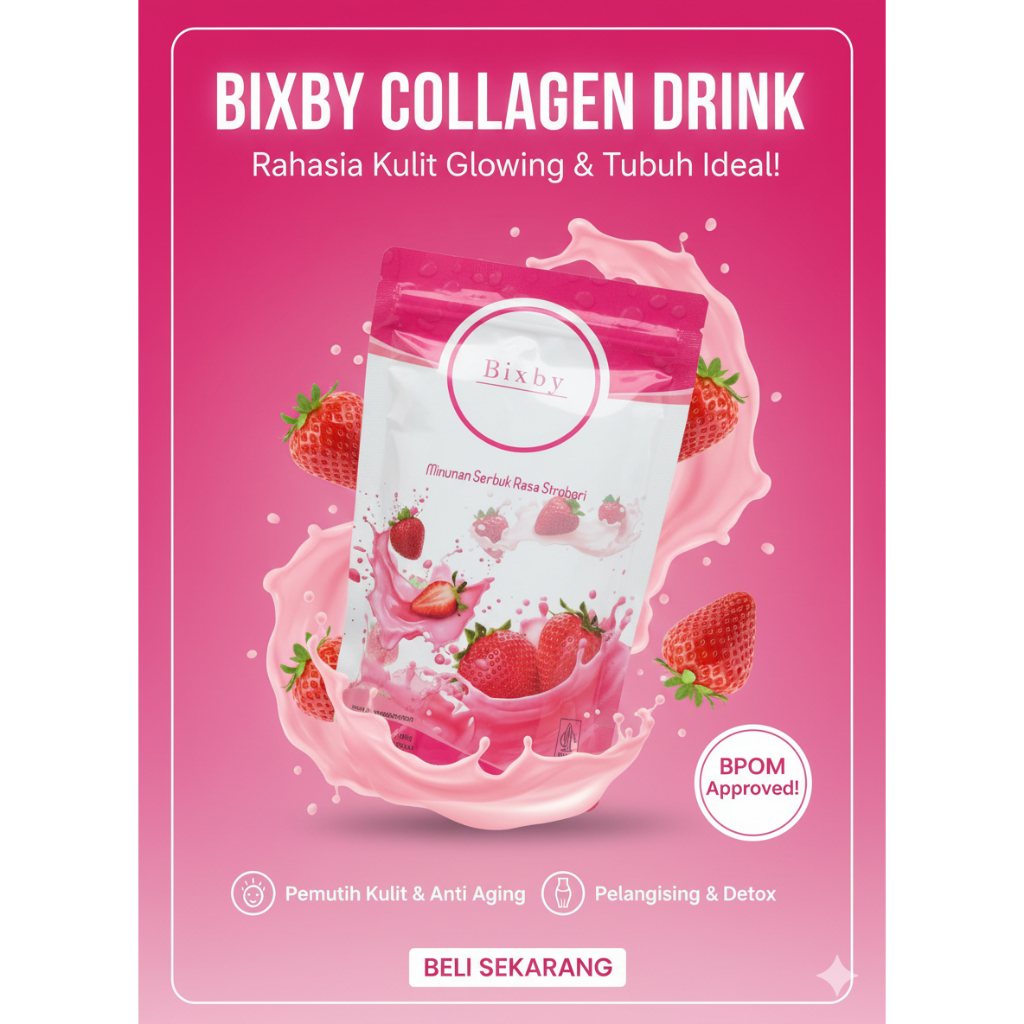BIXBY COLLAGEN DRINK Minuman Pelangsing Pemutih Kulit Wajah Glowing Anti Aging BPOM Turun Berat Bada