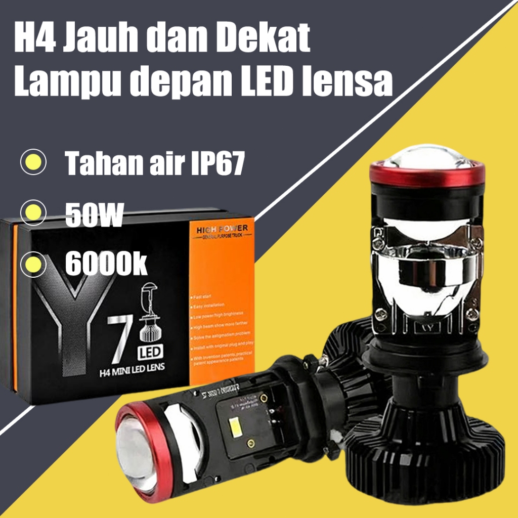 Lampu led mobil dan motor Y7D mini projie h4 mobil 50W lampu h4 super terang mobil lampu led h4 mobi