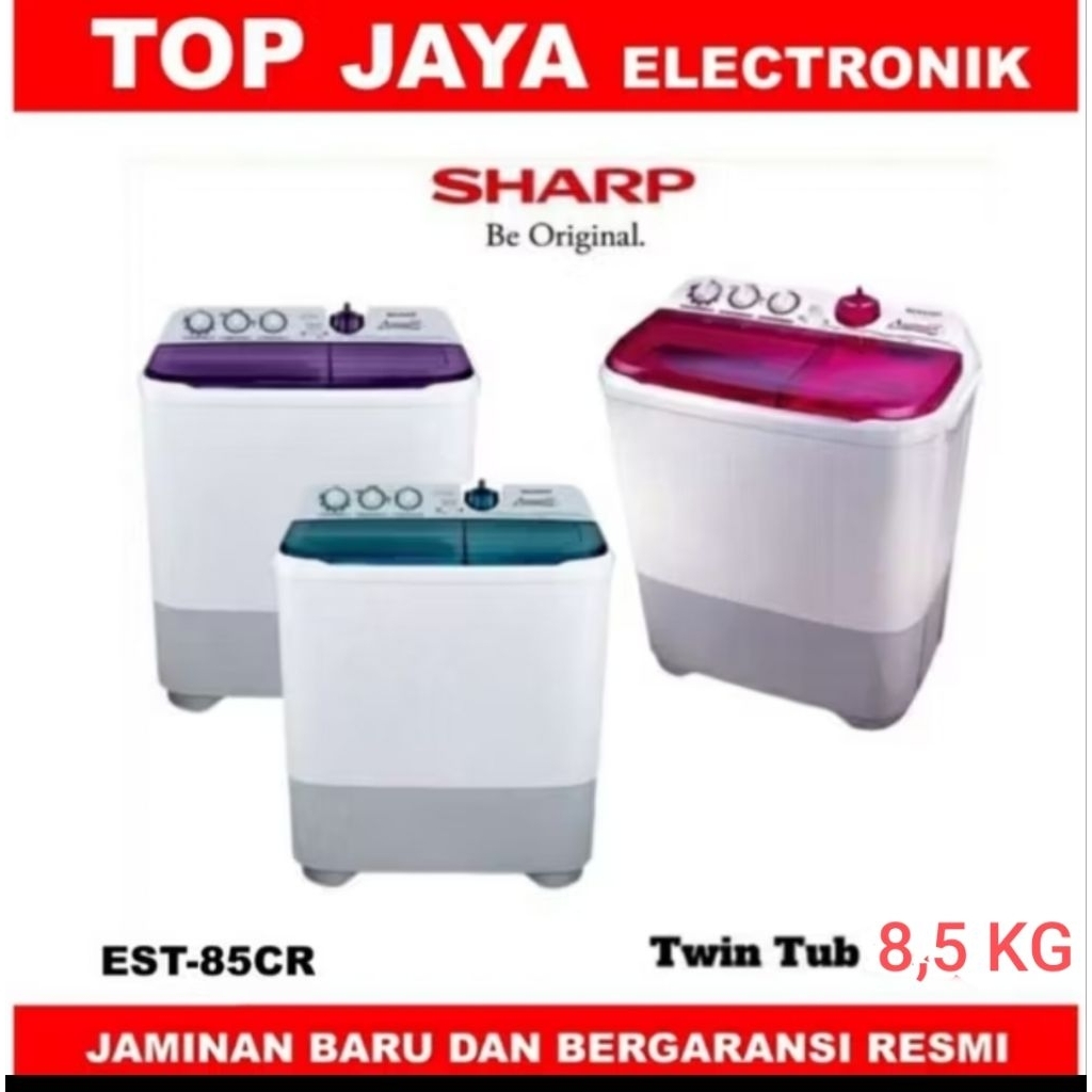 MESIN CUCI SHARP 8 KG EST-85CR/SHARP MESIN CUCI 8 KG BARU BERGARANSI RESMI