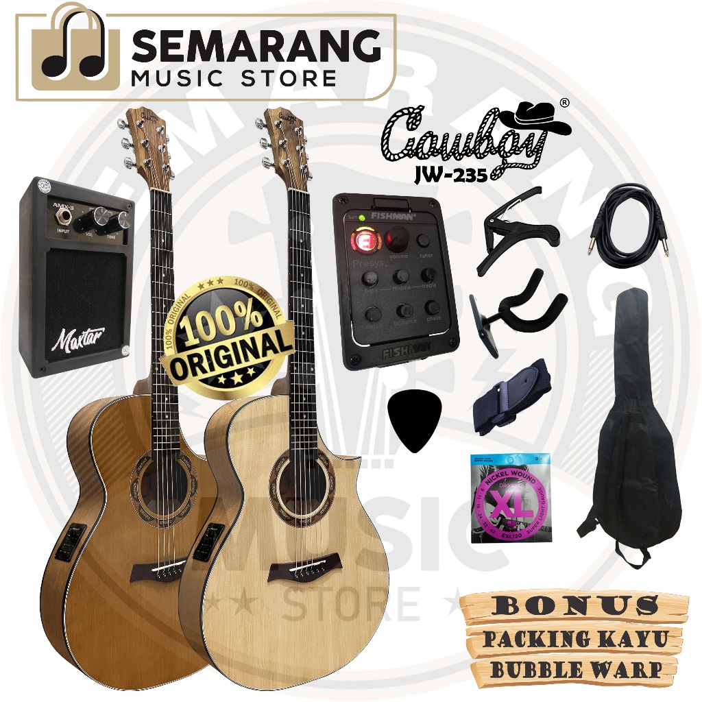 ORIGINAL Gitar Akustik Elektrik Cowboy JW-235 NA / JW 235NS Gitar Cowboy Original