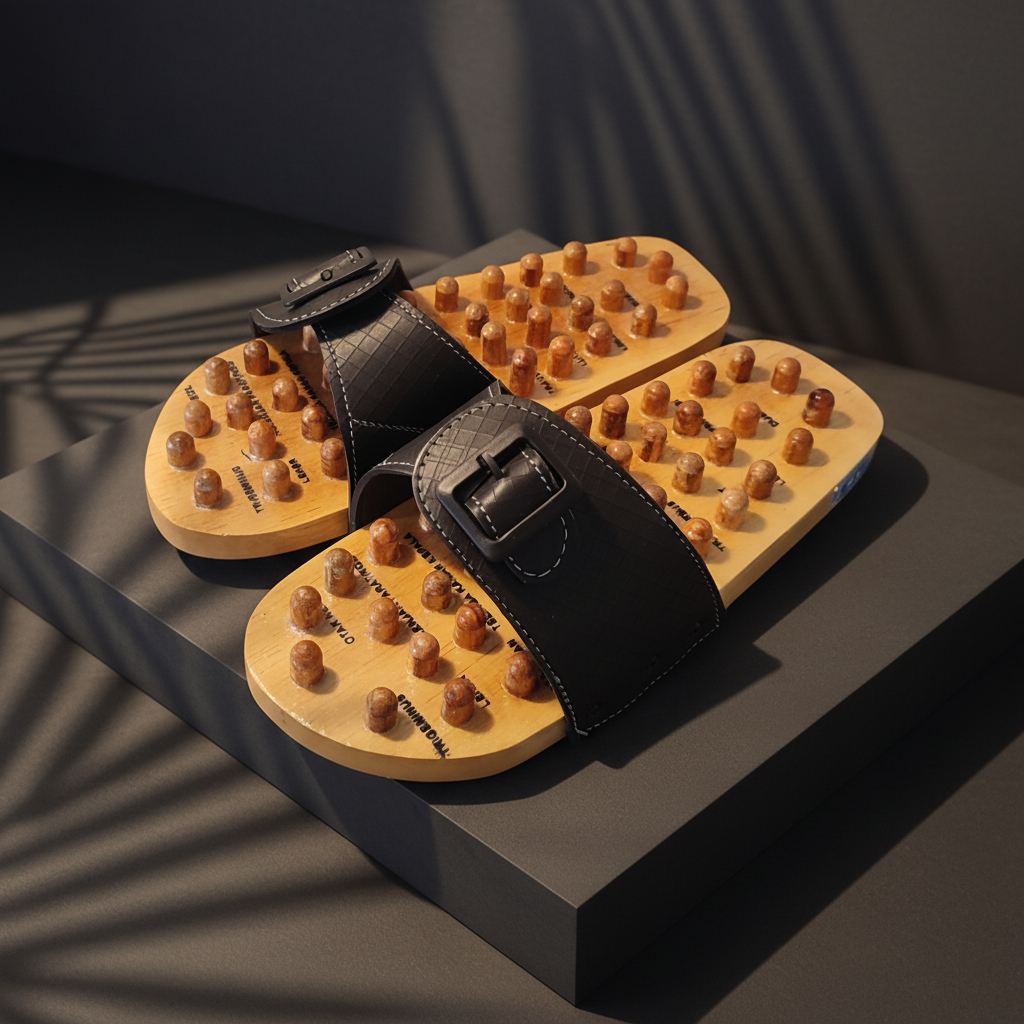 Sandal Refleksi Kayu / Sandal Rematik / Sandal Kesehatan