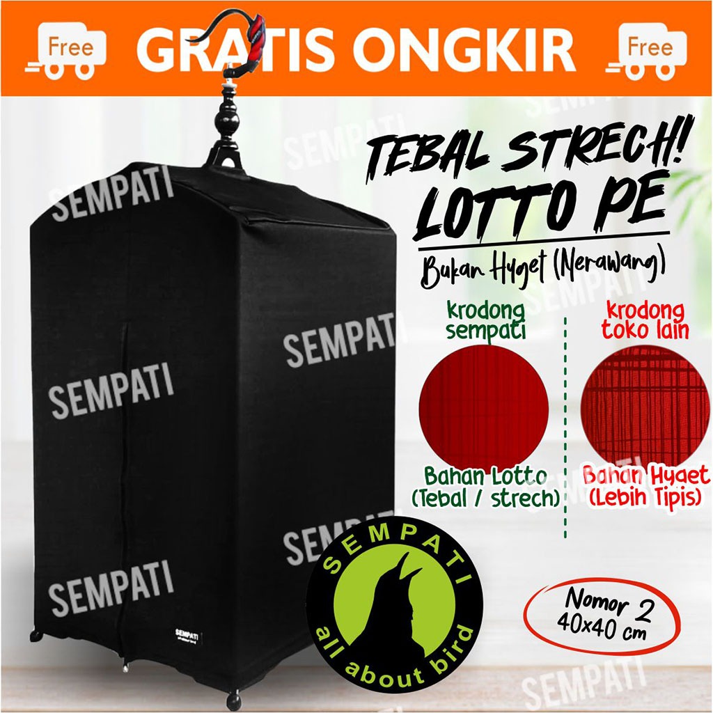 SEMPATI Kerodong Krodong Sangkar Kandang Kosan Kotak Bahan Lotto Satu Sleting Single Krodong Sangkar