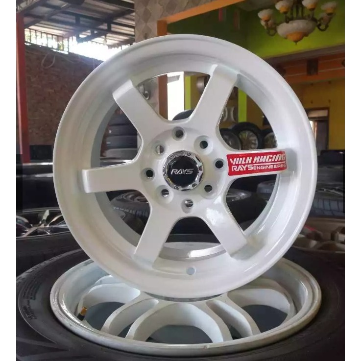 1 SET VELG TE37 SL BARU R14 H4 dbl vcd100/114 Lbr 6 ET 35 Wrn Putih