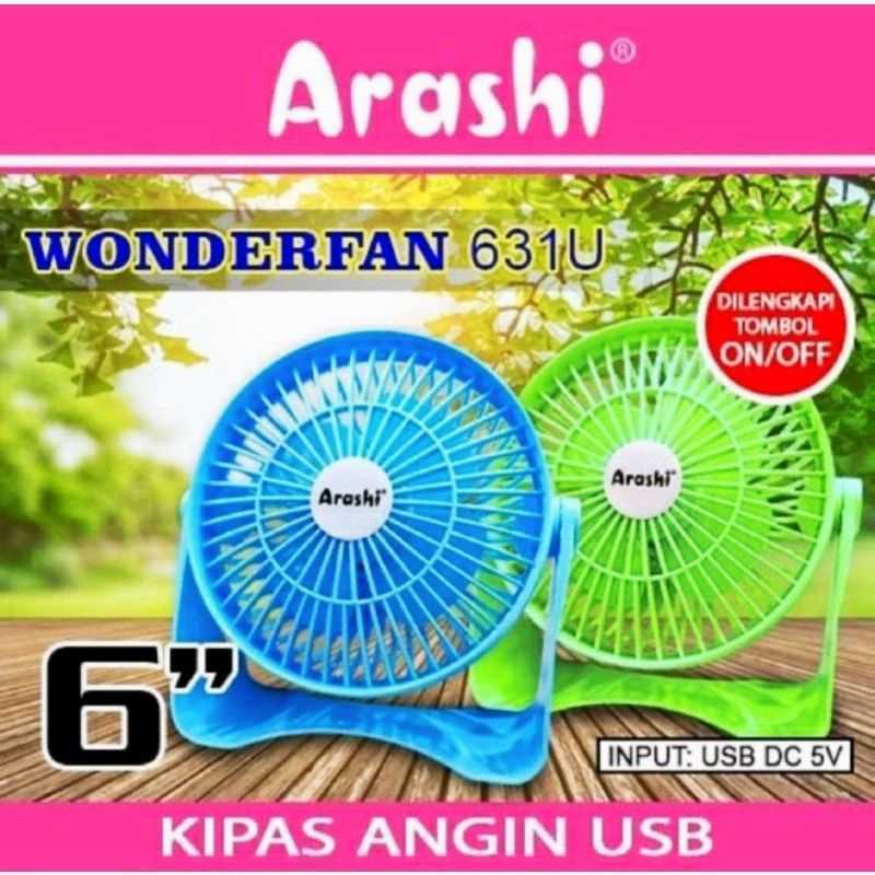 KIPAS ANGIN USB KIPAS MEJA PORTABLE ARASHI 631U