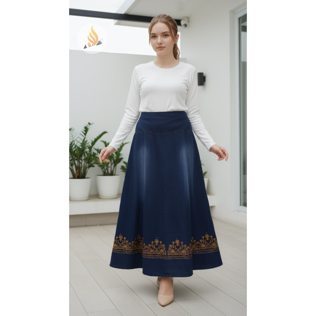Rok Jeans Terbaru Ori BeeBatik Pekalongan