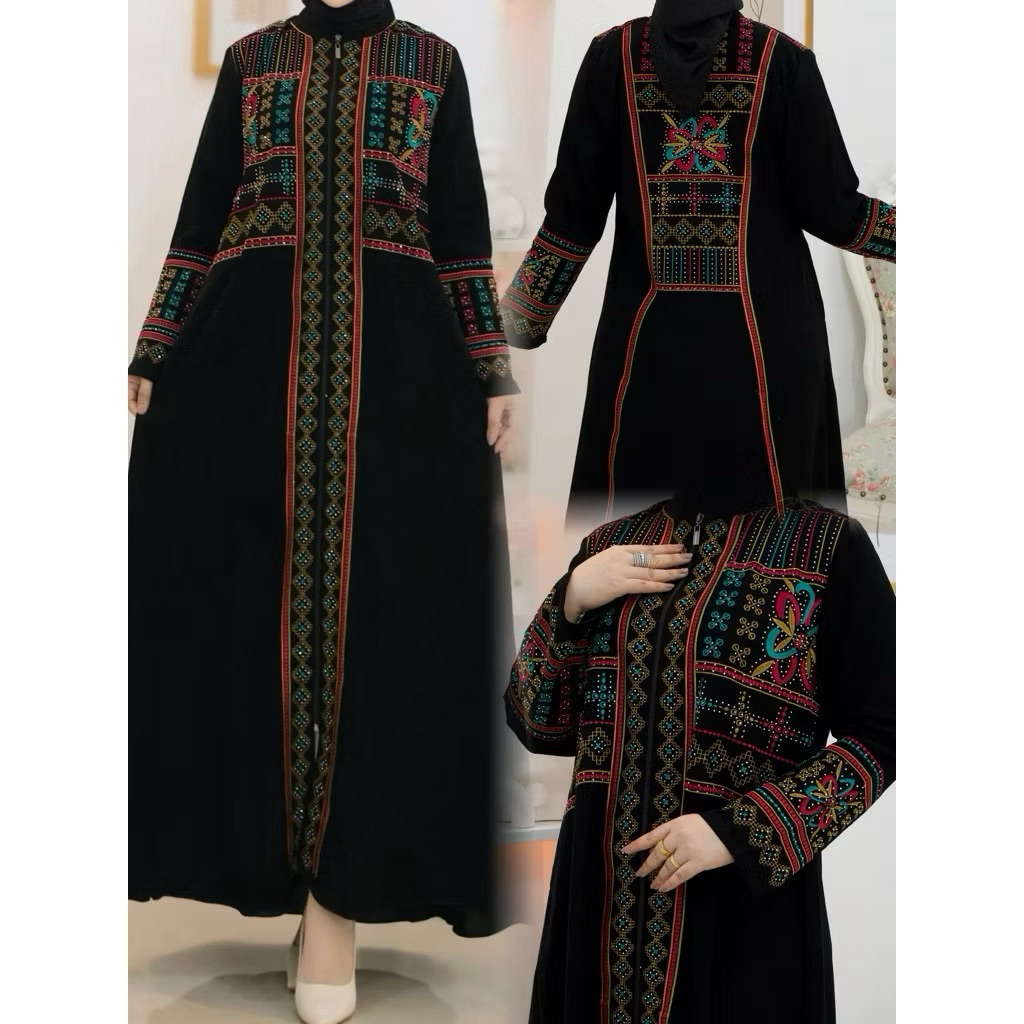 Abaya turki Mahalini dress hitam ke kinian