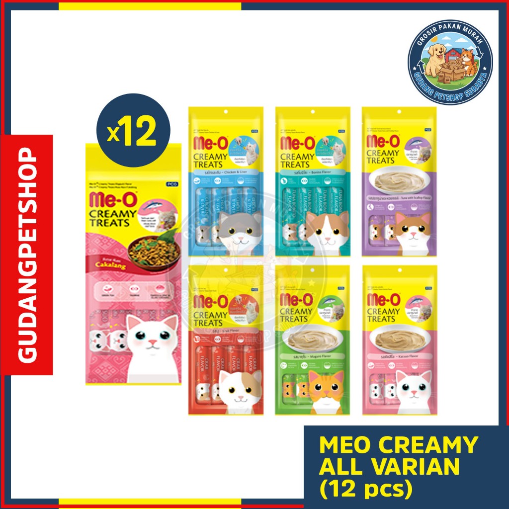 Meo Creamy Adult Chicken Liver - Meo Creamy Bonito - Meo Creamy Maguro - Meo Creamy Crab - Meo krimi