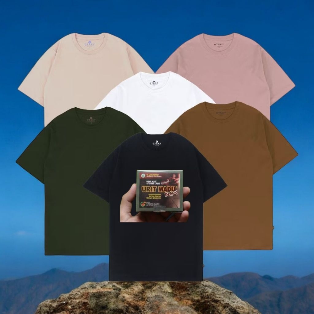 Kaos polos sablon Madu Black Urat