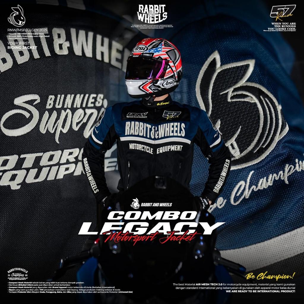 RABBIT AND WHEELS COMBO LEGACY NAVY Motorsport Jacket